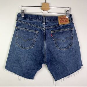 Vintage Levi's Jean Shorts High Waisted Distressed Ripped Size 27 28